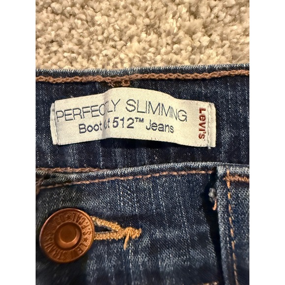 Levi's Perfectly Slimming 512 Boot Cut Jeans Dark Wash Women's Size 8 Medium - Picture 3 of 10
